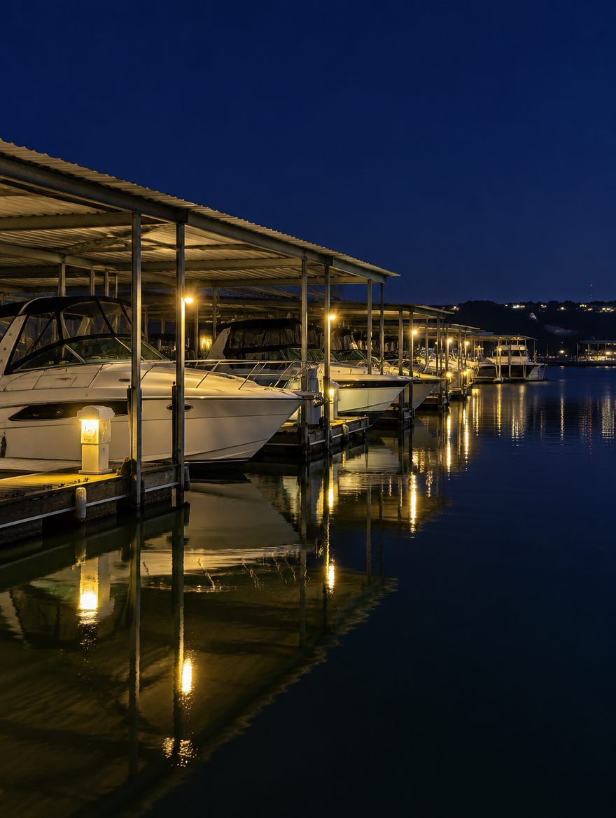 North Texas marina at night