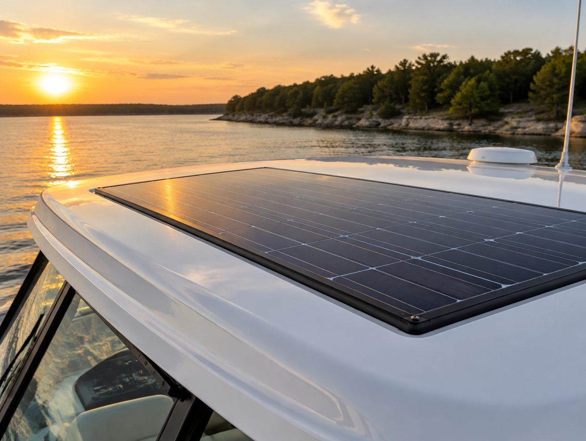 Solar panel on a cruiser hardtop